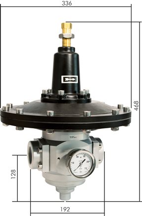 Exemplarische Darstellung: Präzisionsdruckminderer für niedrigste Drücke, G 1-1/2" - G 2"